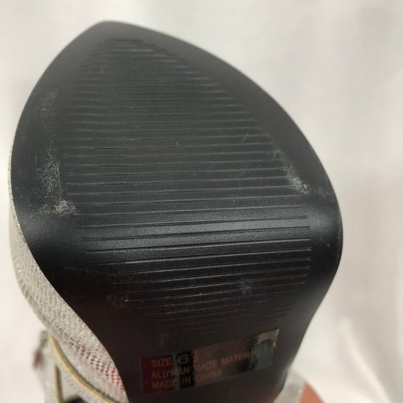 NWOT QUPID Strap Stiletto Silver Sparkle Zip 6.5 - Picture 3 of 8